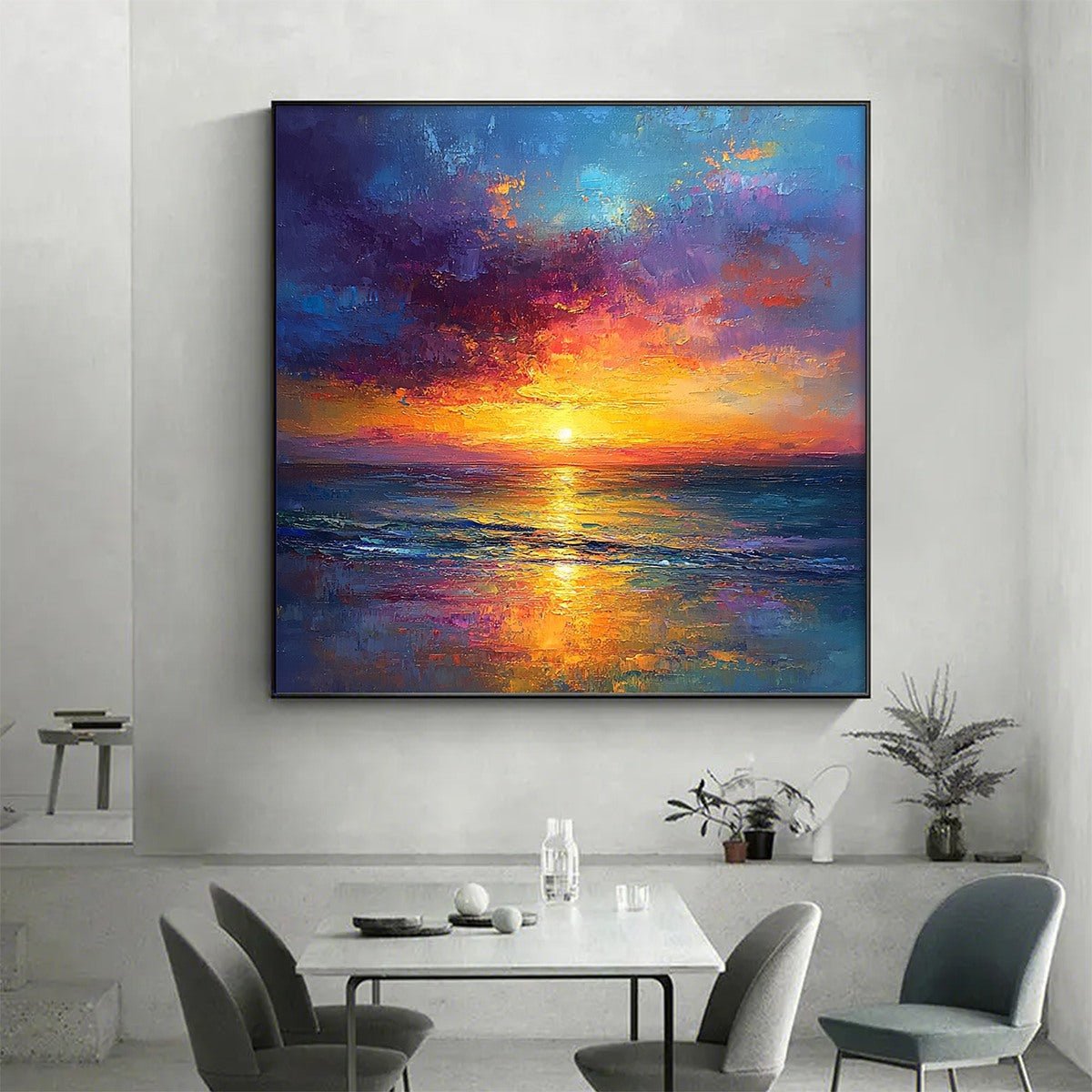 Heavy Texture Palette Knife Coastal Wall Art CY0064 - Viral Wall Art